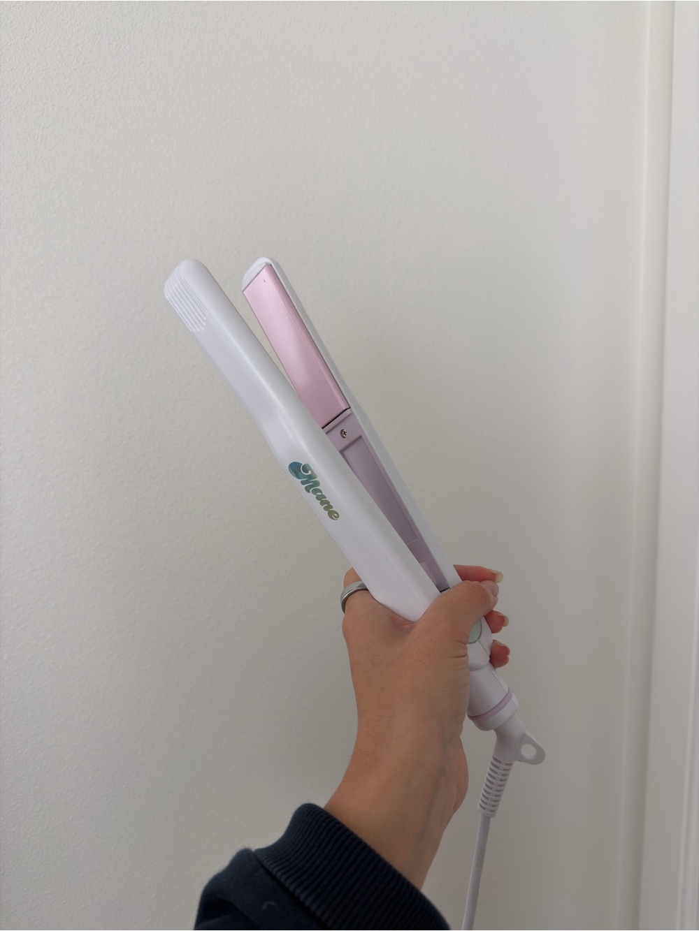 White and Pink Hair Straightener from Mane